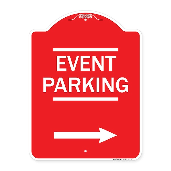 Thanks for Coming Turn Right for Exit Event Parking with Right Arrow, Red & White, RW-1824-22823